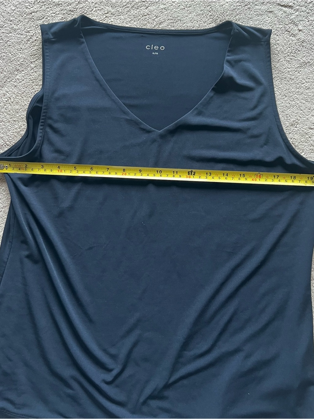 Cleo Navy Blue Office Summer V-Neck Sleeveless Fully Lined Tank-XL - Picture 10 of 11